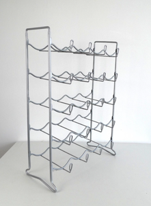 Range-bouteilles moderne en métal chromé à 5 niveaux, support de rangement argenté pour bar et fête - Product Image 6
