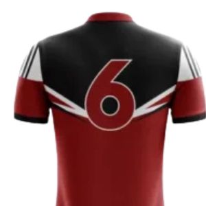 ชุดฟุตบอลสีแดงและดำพร้อมกางเกงขาสั้นสีขาว เสื้อฟุตบอลแขนสั้น ชุดทีมระบายอากาศได้ดี สำหรับการฝึกซ้อมและการแข่งขัน - Product Image 5