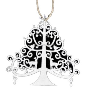 Árbol decorativo colgante de hierro con revestimiento de polvo blanco terminado para decoración del hogar y otras decoraciones navideñas - Product Image 1
