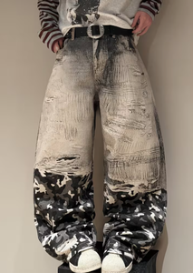 Jeans Anchos de Cintura Alta para Hombre, Estilo Casual, con Estampado Paisley, Tallas Grandes, Marca Hardihood International - Product Image 6