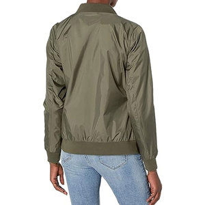 <b>Women's</b> Classic <b>Bomber</b> <b>Jacket</b> with Soft Comfortable Fabric Zipper Closure Functional Pockets Stylish Layering Piece - Product Image 2
