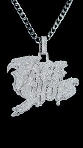 Pendentif personnalisé avec nom en lettres HipHop, argent 925, collier avec initiale personnalisée, diamant VVS, plaqué or, unisexe - Product Image 5