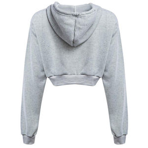 OEM Crop Tops pour filles Poids lourd 420 GSM Sweat à capuche pour femmes Sweat à capuche court surdimensionné imprimé bouffant personnalisé - Product Image 4