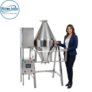 Mélangeur à double cône robuste Micron India, conception en acier inoxydable, pour boissons gazeuses et poudres sèches, 440V - Product Image 1