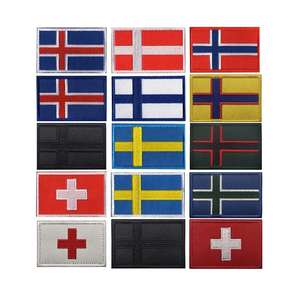 Parches Personalizados con la Bandera de las Naciones del Norte de Europa: Finlandia, Noruega, Suecia, Islandia, Dinamarca, con Cierre de Velcro - Product Image 1