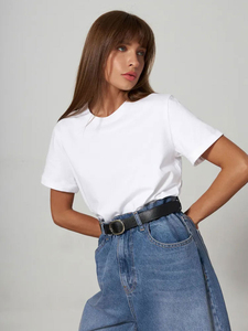 Camiseta Oversize Casual de Moda 2026 para Mujer, Ropa con Logotipo Personalizado, Mangas Cortas, Camiseta Holgada de Verano para Mujer - Product Image 4
