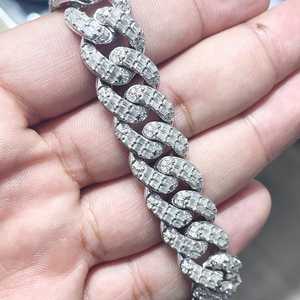 Dvars Diamond Fine Hip Hop Style 18K Gold Plated Moissanite Jewelry S925 Sterling <b>Silver</b> Full Iced Custom VVS <b>Cuban</b> Link <b>Chain</b> - Product Image 1