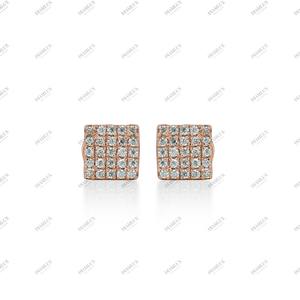 Boucles d'oreilles solitaires en or jaune avec diamant taille brillant 8 carats, bijoux de luxe classiques pour femme, cadeau léger pour anniversaire de mariage - Product Image 3