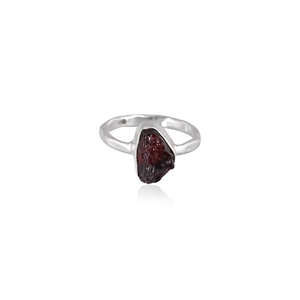 Mozambique <b>Garnet</b> Raw Gemstone <b>Ring</b> for Wedding & Party | 925 Sterling <b>Silver</b> - Product Image 2
