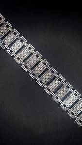 26mm Lab Grown diamond <b>Bracelet</b> <b>Solid</b> 10K Gold 925 <b>Silver</b> Baguette and Round VVS1 Iced Out Wristwear Pass Diamond Heavy Custom - Product Image 4