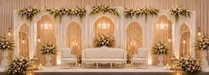 Arcos de madera en forma de U exclusivos para bodas modernas, paneles de fondo blancos premium para decoración/instalación de escenarios de bodas al aire libre - Product Image 4