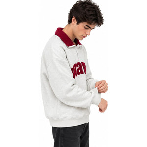 Sweat-shirt unisexe à col rabattu brodé à motif vague, style preppy streetwear - Product Image 5