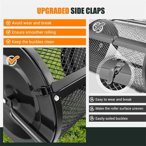 24 Inch Heavy Duty Rustproof Metal Mesh <b>Compost</b> Spreader 2.7 Cu.ft Large Capacity Lawn Spreader for <b>Peat</b> Fertilizer Spreader - Product Image 5