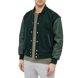 High Quality Baseball Jackets Professional Manufacturer Clothing Brands Wool Leather Sleeve College Baseball Jacket For <b>Men</b> 2025 - Product Image 1