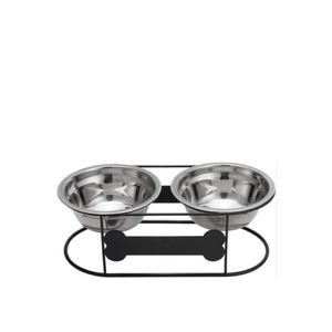 Comederos de lujo para mascotas de acero inoxidable, estación de alimentación de alta gama para mascotas, comedero elevado decorativo para perros, soporte elegante para comederos de mascotas de alta gama - Product Image 2