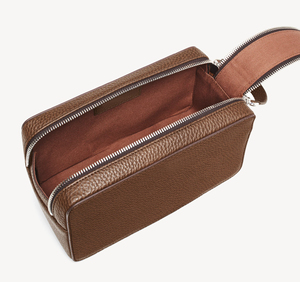 Leather Toiletry Bag Cosmetic <b>Case</b> Small Zipper Closure Portable <b>Makeup</b> Bag Simple Style Beige Color Toiletry Bag Travel - Product Image 6