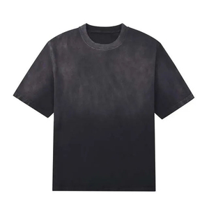 Camiseta de Punto de Manga Corta con Cuello Redondo Azul para Hombre, Corte Regular, Estilo Casual, Color Sólido, Diseño Liso - Product Image 2
