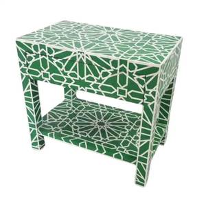 Elegante Mesa Auxiliar Hecha a Mano con Incrustaciones de Hueso, Mueble Decorativo de Primera Calidad para Interiores de Hogar Contemporáneo - Product Image 1