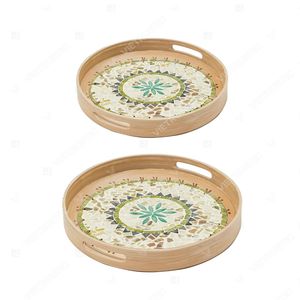 Bandeja de Servicio de Cocina de Estilo Contemporáneo, Bandeja de Concha de Capiz, Decoración para el Hogar - Product Image 2