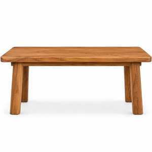 Mesa de Comedor Rectangular de Teca de Diseño Escandinavo Moderno, Ecológica, Duradera e Impermeable, Muebles para Comedor, Escuela, Villa - Product Image 1