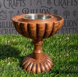 Holz-Räucherstäbchenhalter mit Metallschale, Aromatherapie-Diffusor in Lotusform für die Heimdekoration - Product Image 1