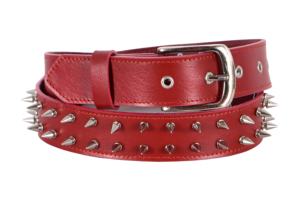 Ceinture personnalisée en cuir véritable gaufré croco cloutée à pointes, motif croco marron, boucle personnalisée, marque privée, OEM, vente en gros, luxe - Product Image 3