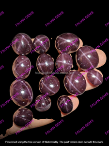 FAIJAN GEMS Pierre précieuse naturelle en vrac, Grenat étoilé, Qualité AAAA, Certifié IGI, Rose, Taillé à la machine par technologie de pointe, 100% Cabochon M-84 - Product Image 2