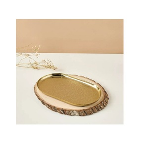 <b>Marble</b> And Metal Food Serving <b>Tray</b> With Calligraphy Work Trending Design Round Shape Sweets <b>Tray</b> For Sale - Product Image 2