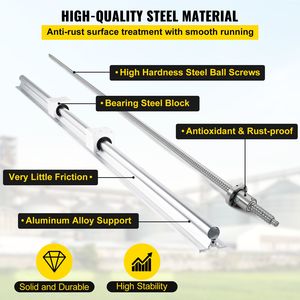 Kit di Supporto per Guida Lineare 350mm-650mm-1050mm con 2 Viti a Ricircolo di Sfere per Macchine CNC, Componenti Principali - Product Image 3