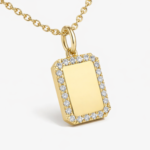 Collar con Colgante de Diamante de 0.18 CTW en Oro de 14K, Claridad SI, Letra del Alfabeto, Joyería Fina para Mujer con Cadena de Ancla - Product Image 3