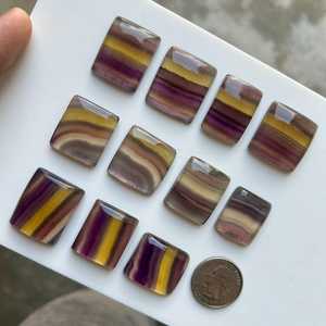พลอยฟลูออไรต์สีรุ้งธรรมชาติทรงสี่เหลี่ยมแบบหลังแบนจาก MAHNAJ GEMS สำหรับทำเครื่องประดับ ความต้องการสูงจากเมืองชัยปุระ - Product Image 4