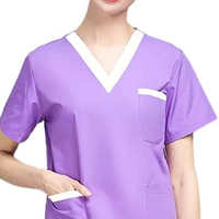 Ensemble de Blouse et Pantalon Médical Femme de Haute Qualité pour Hôpital, Uniforme d'Infirmière Extensible à Col en V, Tenue de Travail pour Clinique Dentaire et Spa, Vente en Gros
