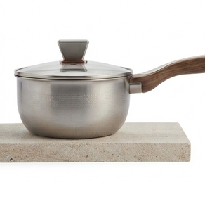 Wooden Handle Silver Finished Stainless Steel Sauce <b>Pan</b> <b>Induction</b> Cooker Customizable Stainless Steel Lining - Product Image 6