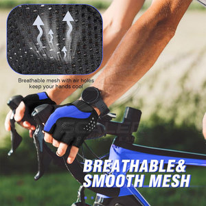 Comfortable Half Finger Racing Cycling <b>Gloves</b> Lightweight <b>Moisture</b> Wicking Hook Loop Closure Anti-Slip Safety Grip Durable - Product Image 3