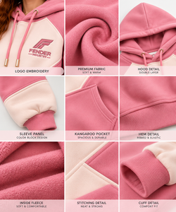 Sweat à capuche personnalisé en polaire pour femme avec logo brodé, style streetwear moderne, doux, chaud et tendance, vente en gros - Product Image 5