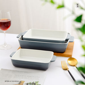 Plat à four rectangulaire en verre/céramique haute capacité, plat à gratin classique pour la cuisine, compatible four et lave-vaisselle - Product Image 5