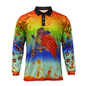 Camisa de pesca transpirable de secado rápido de manga larga con personalización de sublimación completa Escudos confiables UPF 50 + Protección solar - Product Image 5