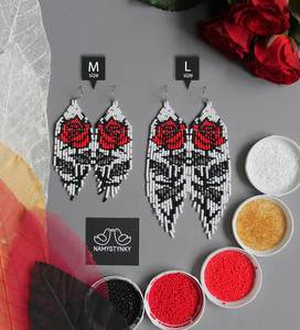 Modernos Pendientes de Cuentas de Vidrio y Resina con Diseño Turquesa y Flecos en Cascada, Joyería Única, Regalo de MS Handicraft - Product Image 1