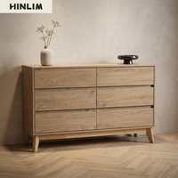 Aparador Contemporáneo Color Roble Escandinavo con Almacenamiento, Patas de Madera Maciza para Comedores Pequeños y Apartamentos, Modelo Nuhoom 344031