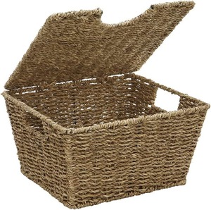 Set of 3 Rectangular Lidded Storage Basket <b>Small</b> <b>Boxes</b> Multipurpose Seagrass Handmade Storage Basket Wholesale eco-friendly - Product Image 5