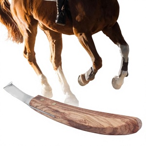 Couteau à sabots en acier inoxydable, coupe-sabots courbé pour chevaux, outil de coupe de sabots, manche en bois, équipement vétérinaire - Product Image 4