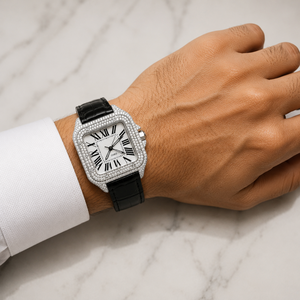 OEM ODM Luxury Mechanical Watch for Men Stainless Steel <b>Square</b> Dial High Quality Analog Dial Moissanite Watch - Product Image 5