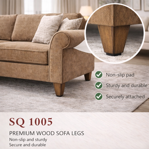 Pieds de canapé coniques en bois massif de qualité supérieure, pieds de canapé carrés en bois, pièces de rechange, finition noyer, quincaillerie pour meubles - Product Image 2