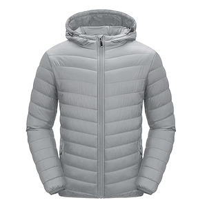 Men's High Street Active Puffer Jacket Nylon Woolen Quilted Bubble Windbreaker winter jacket Softshell Front Zipper - Product Image 2