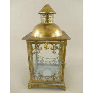 Lámpara Decorativa de Metal Chapada en Oro al Precio Más Bajo, Hecha a Mano en India, de Acero Inoxidable, con Vidrio Transparente y Forma Única para Decoración - Product Image 1