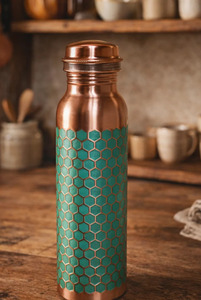Handmade Copper <b>Water</b> <b>Bottle</b> <b>750ml</b> 950ml 1000ml Food Grade Reusable Metal <b>Bottle</b> Wholesale Supplier - Product Image 6