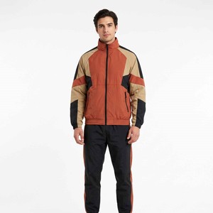 Custom Men's Nylon Windbreaker Jogger <b>Set</b> Quick Dry Color Block Zip-Up Hoodie and Pants Woven Sporty Tracksuit - Product Image 1