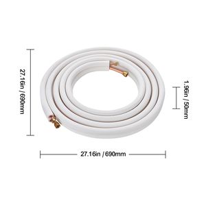Set di tubi per climatizzazione da 25FT per sistemi HVAC domestici, tubi in rame da 3/8 e 5/8 pollici con isolamento a triplo strato per aria condizionata - Product Image 4
