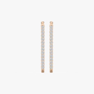 Boucles d'oreilles créoles tendance en or 10/14/18 carats avec diamants de laboratoire ronds certifiés IGI pour usage quotidien féminin - Product Image 1