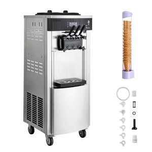 Macchina Professionale per Gelato Soft Serve 2200W, 3 Gusti, da Appoggio, Produzione 20-28L/H, 110V, Usata, con 2 Contenitori da 6L - Product Image 1